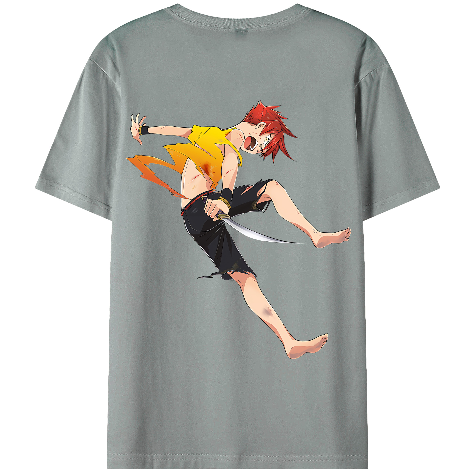 （画像用） 刀剣乱舞 Touken Ranbu 綿100％ メンズ半袖Tシャツ（バックプリント） 通気性